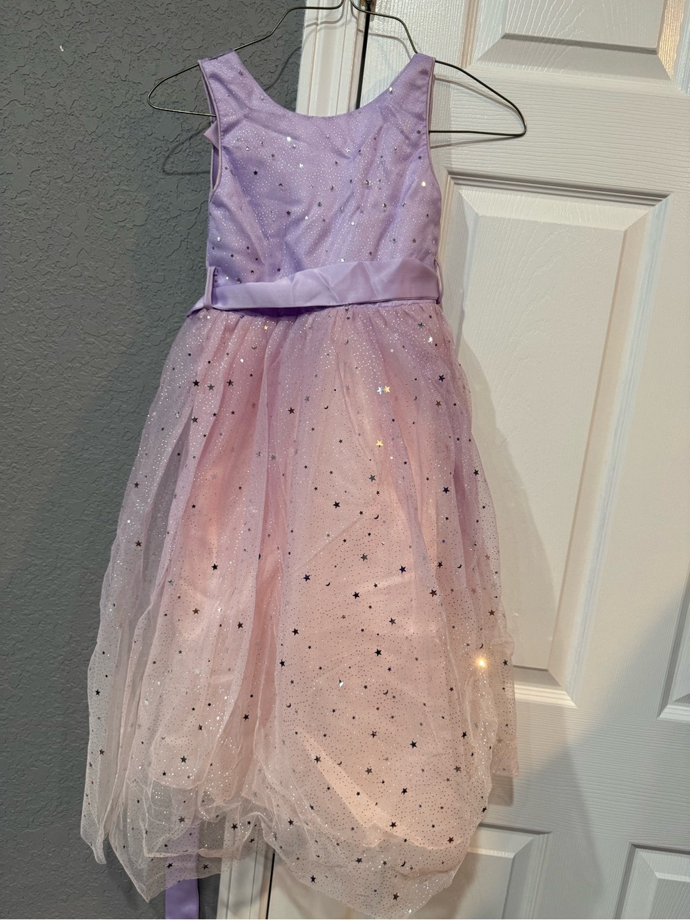Girls Size 6 (120)Sparkle Tulle Lavender & Pink Star Princess Flower Girl Dress